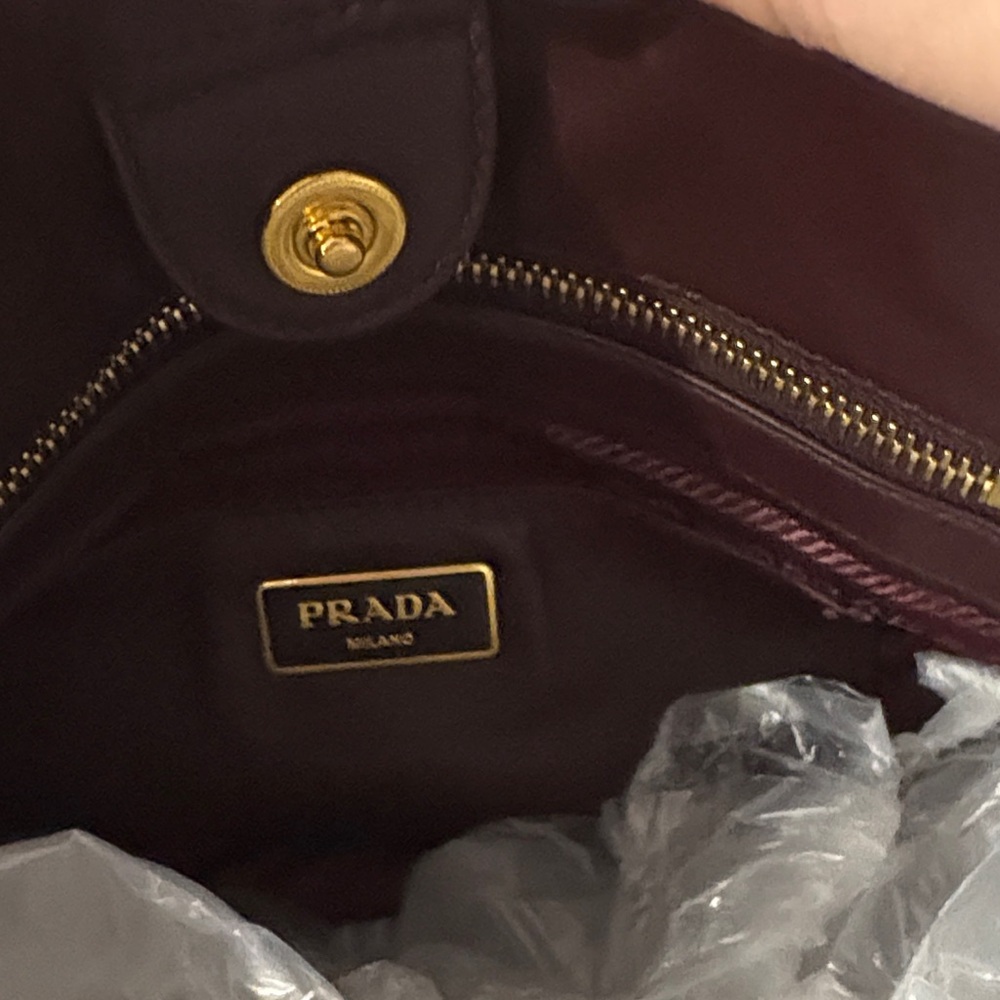 Prada Maroon Gathered Satchel - Picture 6 of 13